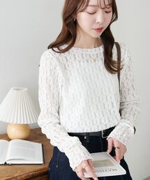 【WEB限定】レースクルーネックプルオー
