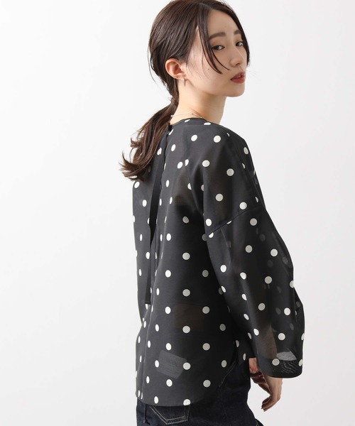 Gready Brilliant（グレディブリリアン）の「Ｄｏｔランタンスリーブブラウス（シャツ/ブラウス・レディース・ホワイト×ブラック/ブラック×ホワイト・FREE）」の17枚目の写真