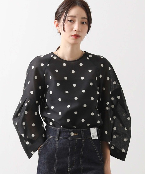 Gready Brilliant（グレディブリリアン）の「Ｄｏｔランタンスリーブブラウス（シャツ/ブラウス・レディース・ホワイト×ブラック/ブラック×ホワイト・FREE）」の20枚目の写真