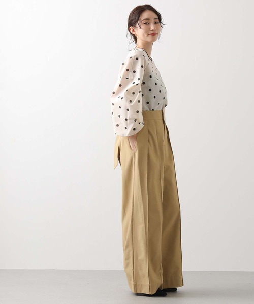 Gready Brilliant（グレディブリリアン）の「Ｄｏｔランタンスリーブブラウス（シャツ/ブラウス・レディース・ホワイト×ブラック/ブラック×ホワイト・FREE）」の4枚目の写真