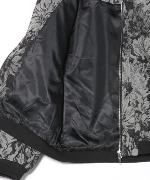 ANPAS(アンパス)の「Monotone Gobelin Weaving Flower Pattern MA-1/モノトーン ゴブラン織り フラワー 総柄 MA-1 ブルゾン メンズ レディース セットアップ対応商品(MA-1・メンズ・グレー/ブラック・L/M)」の3枚目の写真