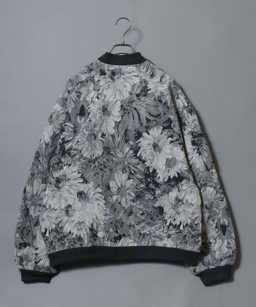 ANPAS(アンパス)の「Monotone Gobelin Weaving Flower Pattern MA-1/モノトーン ゴブラン織り フラワー 総柄 MA-1 ブルゾン メンズ レディース セットアップ対応商品(MA-1・メンズ・グレー/ブラック・L/M)」の7枚目の写真