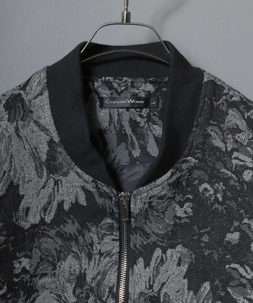 ANPAS(アンパス)の「Monotone Gobelin Weaving Flower Pattern MA-1/モノトーン ゴブラン織り フラワー 総柄 MA-1 ブルゾン メンズ レディース セットアップ対応商品(MA-1・メンズ・グレー/ブラック・L/M)」の8枚目の写真