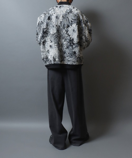 ANPAS(アンパス)の「Monotone Gobelin Weaving Flower Pattern MA-1/モノトーン ゴブラン織り フラワー 総柄 MA-1 ブルゾン メンズ レディース セットアップ対応商品(MA-1・メンズ・グレー/ブラック・L/M)」の22枚目の写真