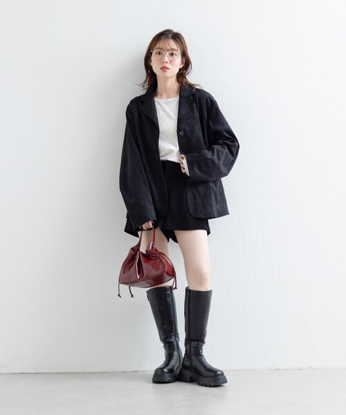 Kastane（カスタネ）の「【4色展開/500mlペットボトル収納可/2WAY】ギャザーポーチBAG（ショルダーバッグ・レディース・ブラック/ブラウン/アイボリー/バーガンディー・FREE）」の9枚目の写真