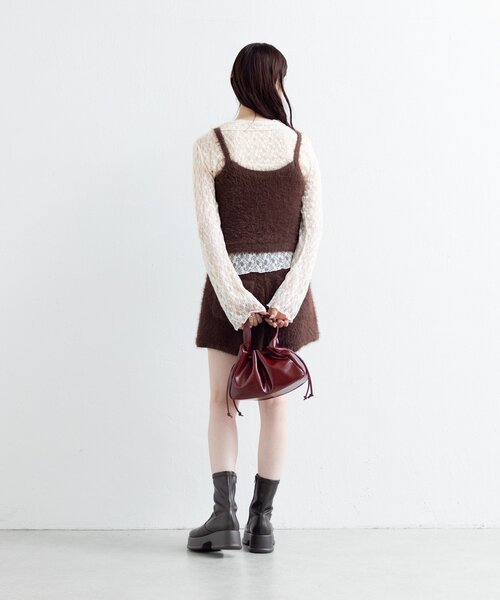 Kastane（カスタネ）の「【4色展開/500mlペットボトル収納可/2WAY】ギャザーポーチBAG（ショルダーバッグ・レディース・ブラック/ブラウン/アイボリー/バーガンディー・FREE）」の17枚目の写真