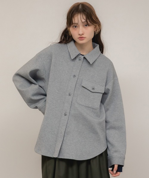 HEILIS(ヘイリス)の「【original】スウェットシャツ / セットアップ対応 スエット 韓国 モード ノームコア シティガール 韓国 ブラウン ブラック グレー 杢グレー アイボリー オフホワイト 春服 秋服 冬服 レイヤード 前開き シャツ オーバーサイズ メンズライク ユニセックス カジュアル 無地 シンプル レイヤード アウター 羽織り トップス 長袖 オフィスカジュアル(シャツ/ブラウス・レディース・アイボリー/ブラック/グレー/ブラウン・FREE)」の10枚目の写真