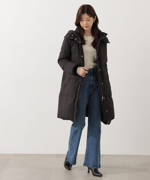 PROPORTION BODY DRESSING(プロポーションボディドレッシング)の「フード取り外しダウン / 1215252100(ダウンジャケット/コート・レディース・ブラック/ベージュ・MEDIUM/P/S/SMALL)」の4枚目の写真