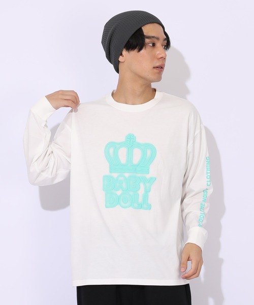 BABYDOLL(ベビードール)の「親子お揃い BIGネオン発泡プリントロンT 1056A(Tシャツ/カットソー・レディース・ホワイト/ブラック/ホワイト系その他・S/M/L/XL)」の1枚目の写真