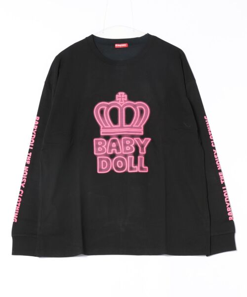 BABYDOLL(ベビードール)の「親子お揃い BIGネオン発泡プリントロンT 1056A(Tシャツ/カットソー・レディース・ホワイト/ブラック/ホワイト系その他・S/M/L/XL)」の7枚目の写真