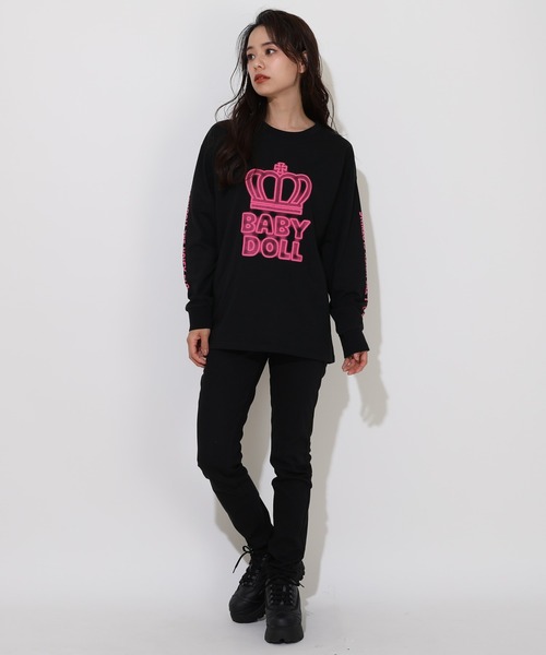 BABYDOLL(ベビードール)の「親子お揃い BIGネオン発泡プリントロンT 1056A(Tシャツ/カットソー・レディース・ホワイト/ブラック/ホワイト系その他・S/M/L/XL)」の11枚目の写真