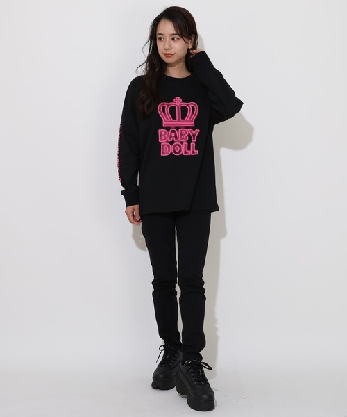 BABYDOLL(ベビードール)の「親子お揃い BIGネオン発泡プリントロンT 1056A(Tシャツ/カットソー・レディース・ホワイト/ブラック/ホワイト系その他・S/M/L/XL)」の12枚目の写真