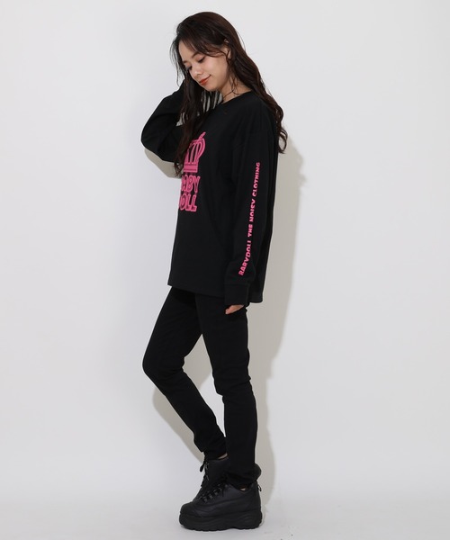BABYDOLL(ベビードール)の「親子お揃い BIGネオン発泡プリントロンT 1056A(Tシャツ/カットソー・レディース・ホワイト/ブラック/ホワイト系その他・S/M/L/XL)」の14枚目の写真