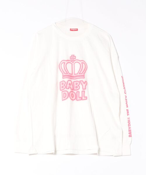 BABYDOLL(ベビードール)の「親子お揃い BIGネオン発泡プリントロンT 1056A(Tシャツ/カットソー・レディース・ホワイト/ブラック/ホワイト系その他・S/M/L/XL)」の22枚目の写真