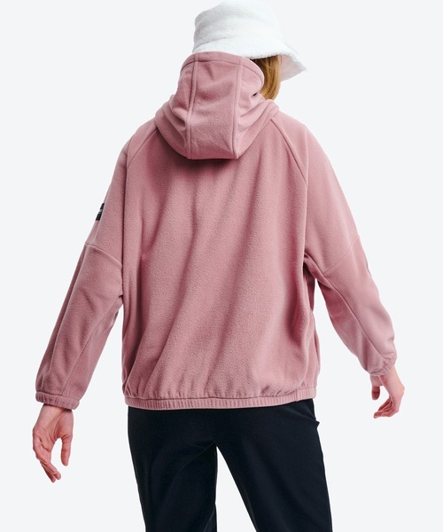 AIGLE（エーグル）の「ミディアムウェイト マイクロフリース ジップアップフーディ ジャケット（パーカー・レディース・ピンク/ブラック・36/38）」の4枚目の写真