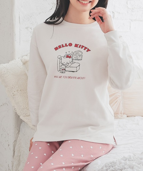 Honeys（ハニーズ）の「サンリオキャラクターズ／ルームウェア（上下セット）（ルームウェア/パジャマ・レディース・アイボリー系2/ライトブルー/アイボリー系1/ピンク・SS/S/M/L）」の2枚目の写真