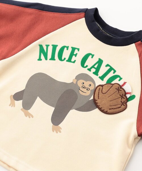BIT'Z(ビッツ)の「【知育】ゾウとゴリラのスポーツプリントトレーナー(スウェット・キッズ・マスタード/レンガ・80/90/95/100/110/120)」の7枚目の写真