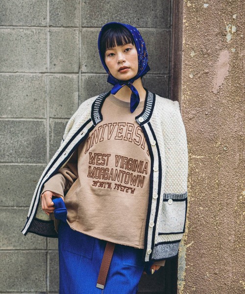 ニコアンド Niko and.. カーディガン ニット 長袖 L 緑 グリーン