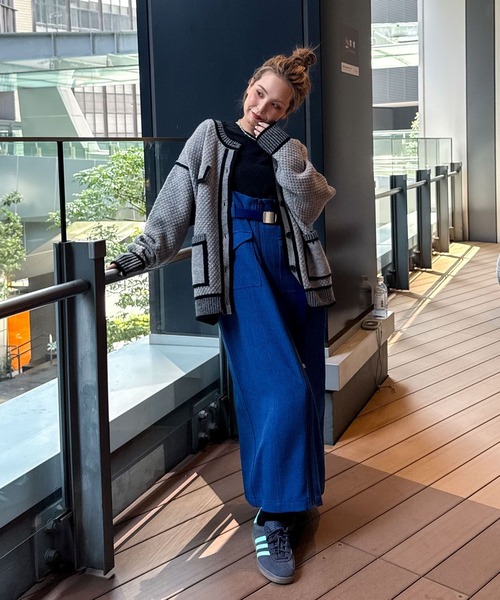 niko and...（ニコアンド）の「【MODE NORM CORE】バイカラートリムニットカーディガン（カーディガン/ボレロ・レディース・ブラック/グレー/オフホワイト・FREE）」の12枚目の写真