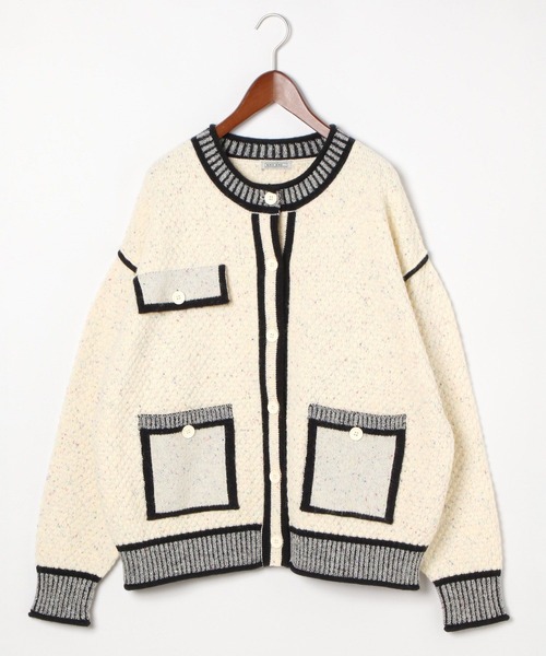 niko and...（ニコアンド）の「【MODE NORM CORE】バイカラートリムニットカーディガン（カーディガン/ボレロ・レディース・ブラック/グレー/オフホワイト・FREE）」の21枚目の写真