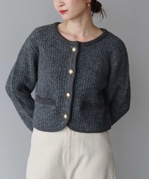 earth music&ecology | 【WEB限定/新色追加】ゴールド釦ショートニットカーディガン(カーディガン/ボレロ)