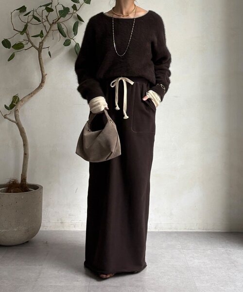 DouDou（ドゥドゥ）の「ファーカシミヤプルオーバー（ニット/セーター・レディース・モカ/ホワイト/ブラウン/ピンク・FREE）」の5枚目の写真