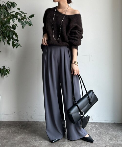 DouDou（ドゥドゥ）の「ファーカシミヤプルオーバー（ニット/セーター・レディース・モカ/ホワイト/ブラウン/ピンク・FREE）」の13枚目の写真