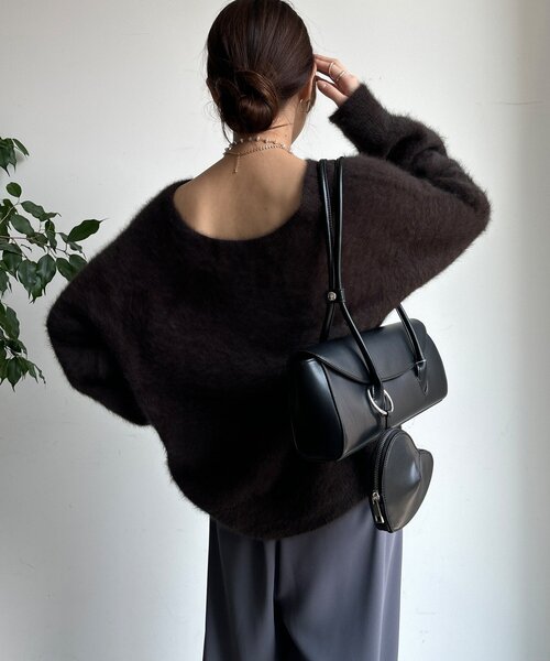 DouDou（ドゥドゥ）の「ファーカシミヤプルオーバー（ニット/セーター・レディース・モカ/ホワイト/ブラウン/ピンク・FREE）」の18枚目の写真