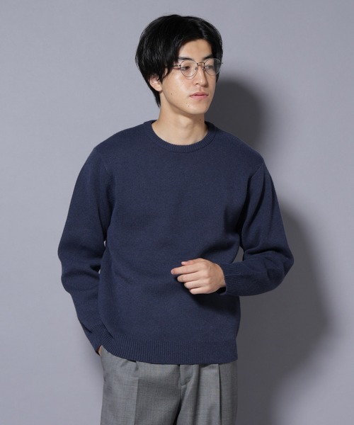 NANO universe（ナノユニバース）の「PBTストレッチクルーネックニット（ニット/セーター・メンズ・ネイビー/モカ/チャコール/ブラック・M/S/XL/L）」の4枚目の写真