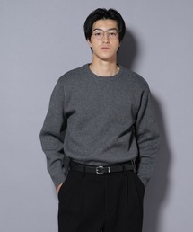 PBTストレッチクルーネックニット