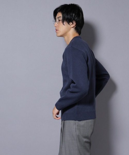 NANO universe（ナノユニバース）の「PBTストレッチクルーネックニット（ニット/セーター・メンズ・ネイビー/モカ/チャコール/ブラック・M/S/XL/L）」の5枚目の写真