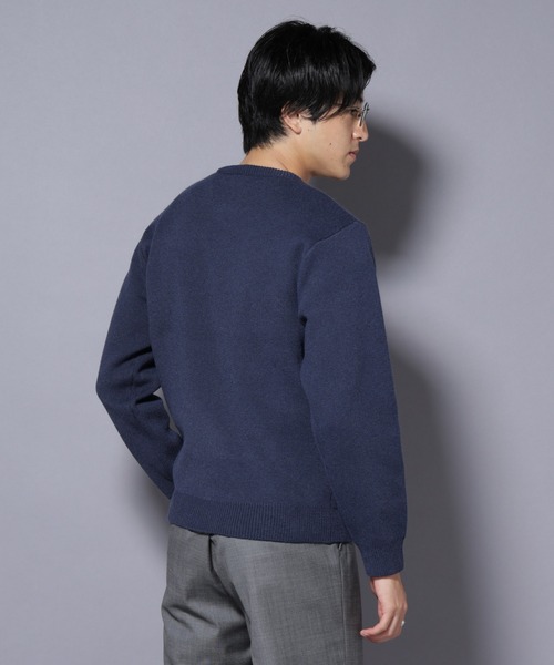 NANO universe（ナノユニバース）の「PBTストレッチクルーネックニット（ニット/セーター・メンズ・ネイビー/モカ/チャコール/ブラック・M/S/XL/L）」の6枚目の写真