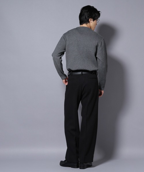 NANO universe（ナノユニバース）の「PBTストレッチクルーネックニット（ニット/セーター・メンズ・ネイビー/モカ/チャコール/ブラック・M/S/XL/L）」の22枚目の写真