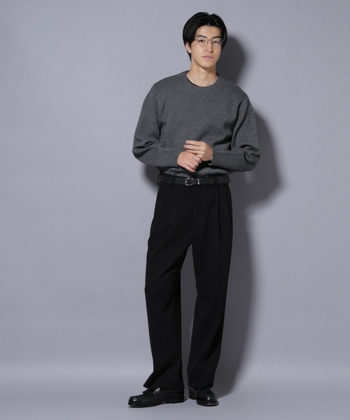 NANO universe（ナノユニバース）の「PBTストレッチクルーネックニット（ニット/セーター・メンズ・ネイビー/モカ/チャコール/ブラック・M/S/XL/L）」の19枚目の写真