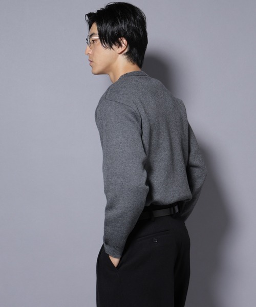 NANO universe（ナノユニバース）の「PBTストレッチクルーネックニット（ニット/セーター・メンズ・ネイビー/モカ/チャコール/ブラック・M/S/XL/L）」の17枚目の写真