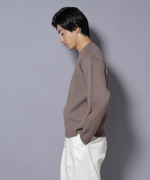 NANO universe（ナノユニバース）の「PBTストレッチクルーネックニット（ニット/セーター・メンズ・ネイビー/モカ/チャコール/ブラック・M/S/XL/L）」の12枚目の写真