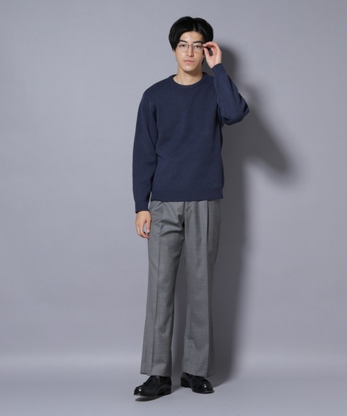 NANO universe（ナノユニバース）の「PBTストレッチクルーネックニット（ニット/セーター・メンズ・ネイビー/モカ/チャコール/ブラック・M/S/XL/L）」の8枚目の写真