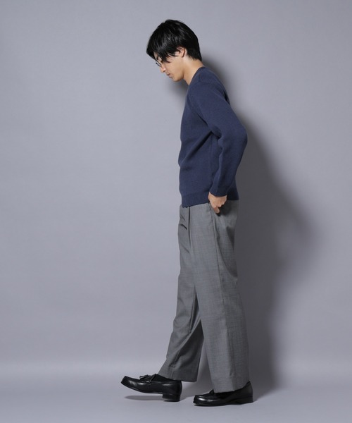 NANO universe（ナノユニバース）の「PBTストレッチクルーネックニット（ニット/セーター・メンズ・ネイビー/モカ/チャコール/ブラック・M/S/XL/L）」の9枚目の写真