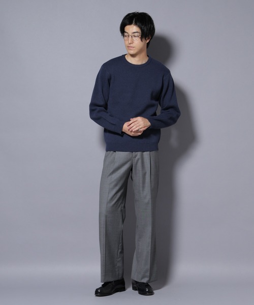 NANO universe（ナノユニバース）の「PBTストレッチクルーネックニット（ニット/セーター・メンズ・ネイビー/モカ/チャコール/ブラック・M/S/XL/L）」の7枚目の写真