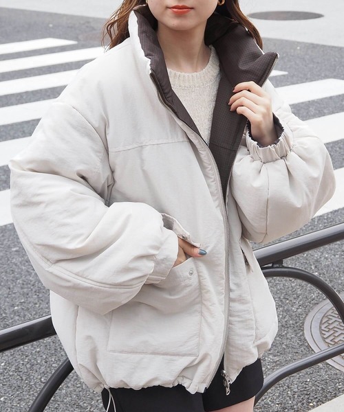 ムジ×チェックリバーシブルBIGブルゾン（ブルゾン）｜tiptop（ティップ