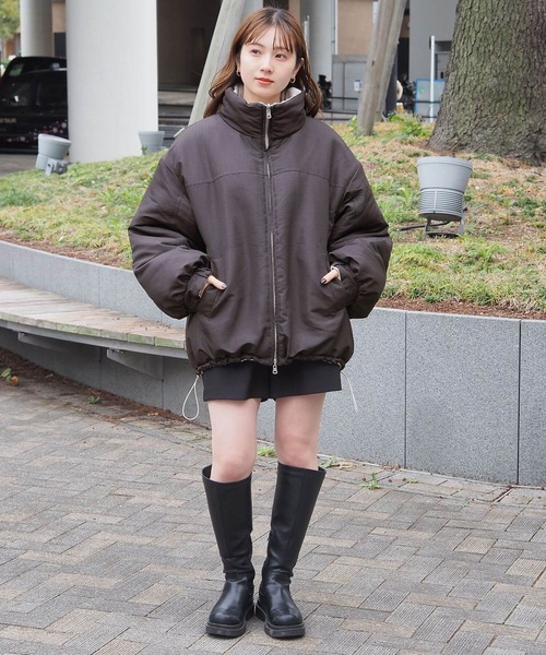 セール】ムジ×チェックリバーシブルBIGブルゾン（ブルゾン）｜tiptop