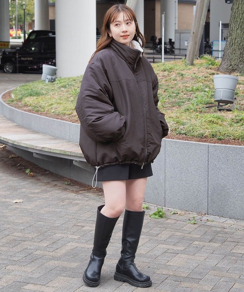 セール】ムジ×チェックリバーシブルBIGブルゾン（ブルゾン）｜tiptop