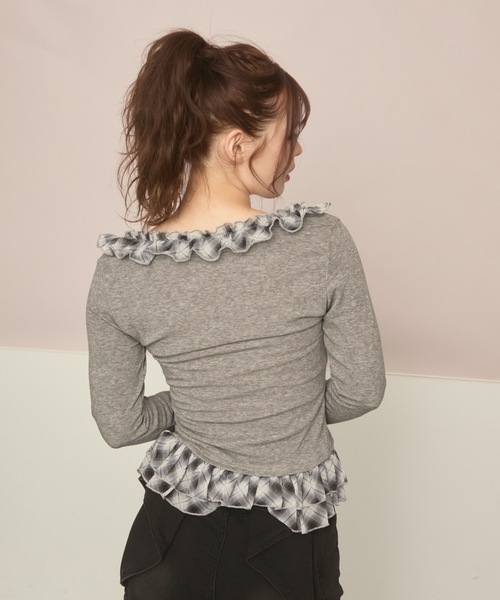 セール】チェックフリルロンT（Tシャツ/カットソー）｜TITTY&CO.（ティ