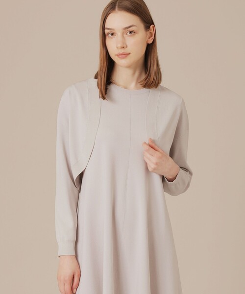 MACKINTOSH LONDON（マッキントッシュ ロンドン）の「スライトラスターストレッチカーディガン（カーディガン/ボレロ・レディース・ブラック/ベージュ・38）」の2枚目の写真