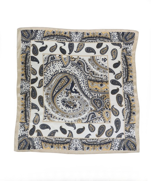 MIAN （ミアン）の「ペーズリーパターンマルチスカーフ（バンダナ/スカーフ・レディース・アイボリー/サックスブルー/オレンジ・FREE）」の17枚目の写真