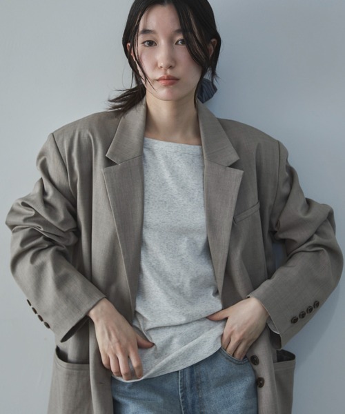 feepur（フェピュール）の「【セットアップ可】テーラードオーバージャケット（テーラードジャケット・レディース・ブラウン/チャコールグレー/ブラック/グレイッシュベージュ・MEDIUM）」の4枚目の写真