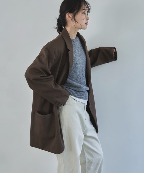 feepur（フェピュール）の「【セットアップ可】テーラードオーバージャケット（テーラードジャケット・レディース・ブラウン/チャコールグレー/ブラック/グレイッシュベージュ・MEDIUM）」の20枚目の写真