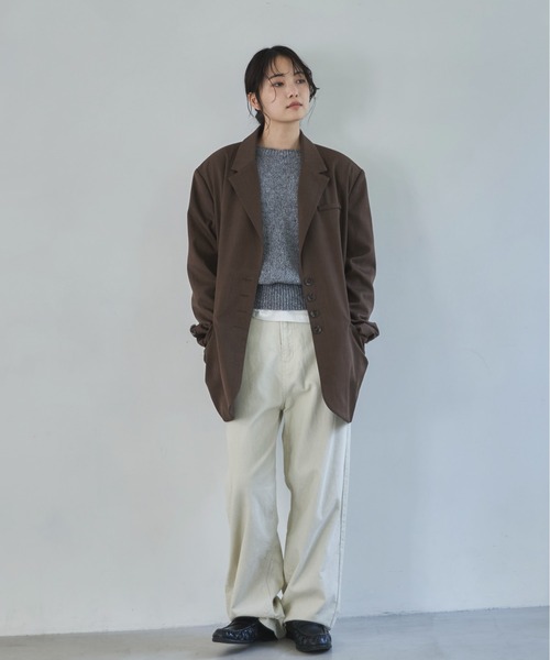 feepur（フェピュール）の「【セットアップ可】テーラードオーバージャケット（テーラードジャケット・レディース・ブラウン/チャコールグレー/ブラック/グレイッシュベージュ・MEDIUM）」の18枚目の写真