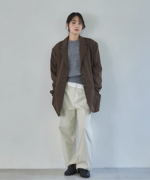 feepur（フェピュール）の「【セットアップ可】テーラードオーバージャケット（テーラードジャケット・レディース・ブラウン/チャコールグレー/ブラック/グレイッシュベージュ・MEDIUM）」の16枚目の写真