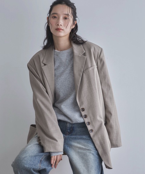 feepur（フェピュール）の「【セットアップ可】テーラードオーバージャケット（テーラードジャケット・レディース・ブラウン/チャコールグレー/ブラック/グレイッシュベージュ・MEDIUM）」の22枚目の写真